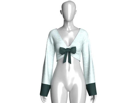 Girls Wrap Cropped Top 3D Model