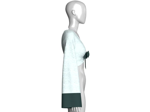 Girls Wrap Cropped Top 3D Model