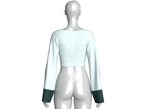 Girls Wrap Cropped Top 3D Model