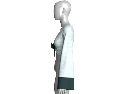Girls Wrap Cropped Top 3D Model