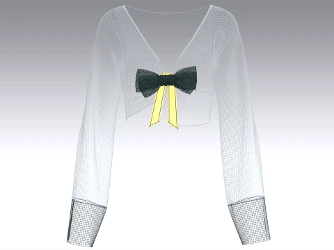 Girls Wrap Cropped Top 3D Model