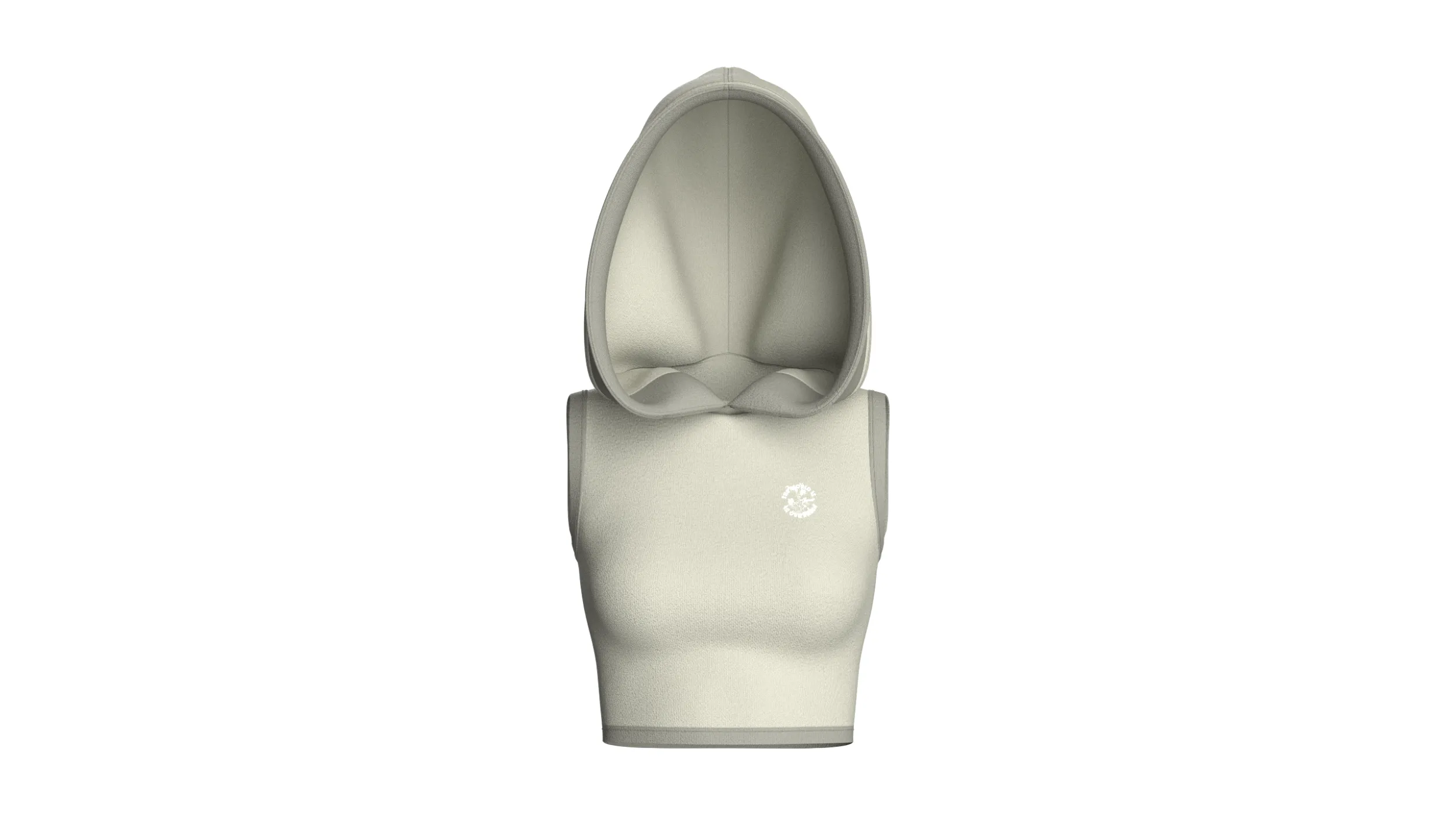 Girls Sleeveless Hooded Crop Top 3D Model .c4d .max .obj .3ds .fbx .stl .blend 