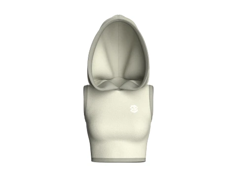 Girls Sleeveless Hooded Crop Top 3D Model