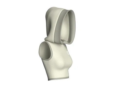 Girls Sleeveless Hooded Crop Top 3D Model