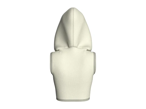 Girls Sleeveless Hooded Crop Top 3D Model