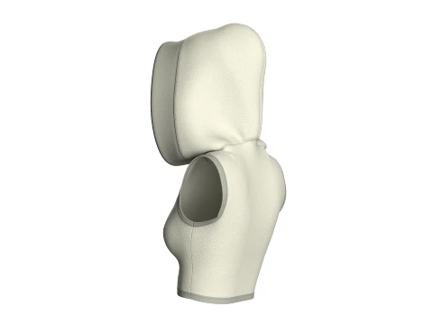 Girls Sleeveless Hooded Crop Top 3D Model