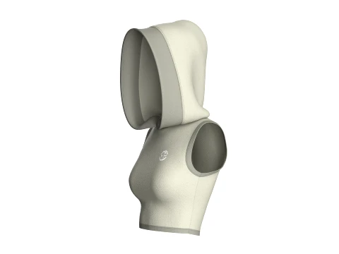 Girls Sleeveless Hooded Crop Top 3D Model
