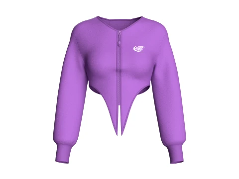 Girls Purple Corset Sweatshirt 3D Модель