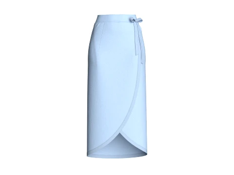 Girls Tulip-Hem Skirt 3D Model