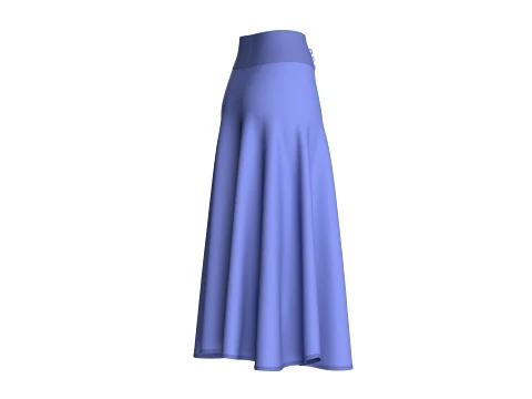 Girls Slate Button Skirt 3D Model