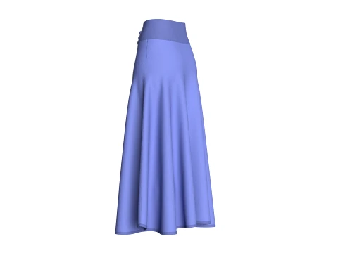 Girls Slate Button Skirt 3D Model