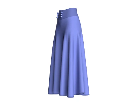 Girls Slate Button Skirt 3D Model