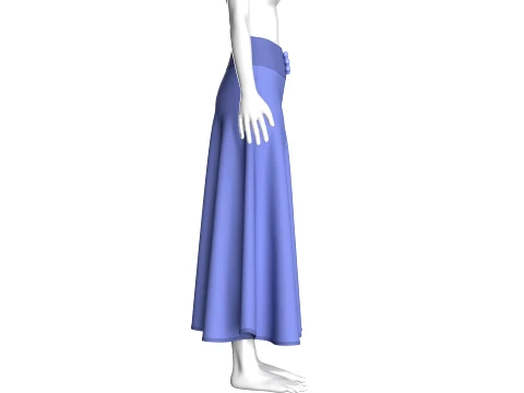 Girls Slate Button Skirt 3D Model