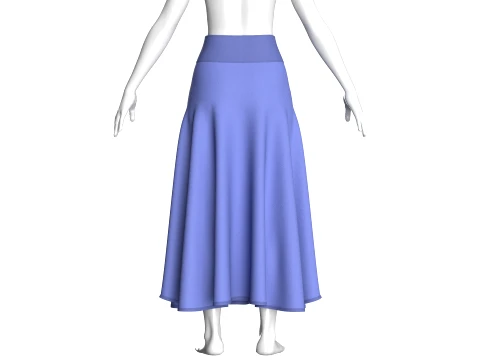 Girls Slate Button Skirt 3D Model