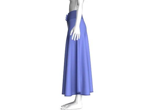 Girls Slate Button Skirt 3D Model