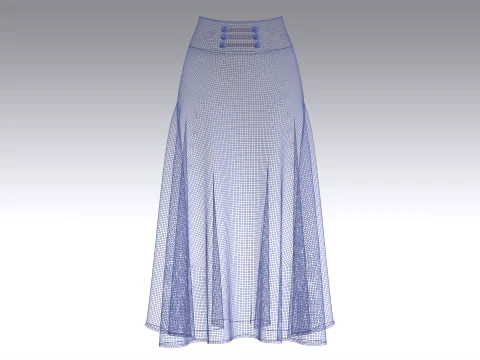 Girls Slate Button Skirt 3D Model