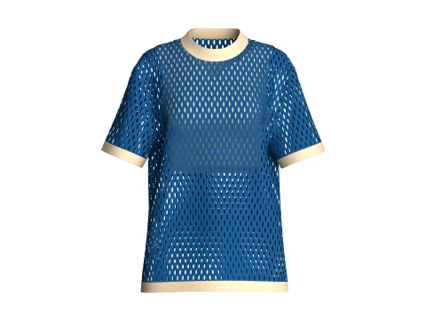 Girls Mesh Short Sleeve T-Shirt 3D Model