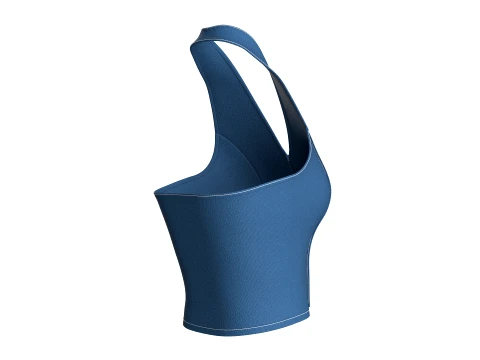 Girls Denim Halter Neck Crop Top 3D Model