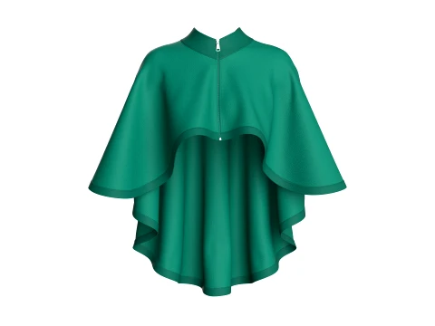 Girls HighLow Poncho Modelo 3D