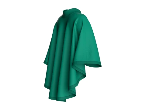 Girls HighLow Poncho 3D Model