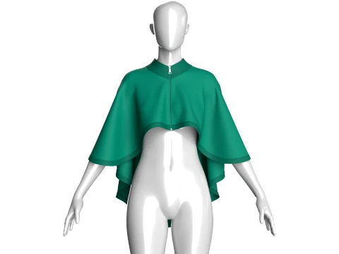 Girls HighLow Poncho 3D Model