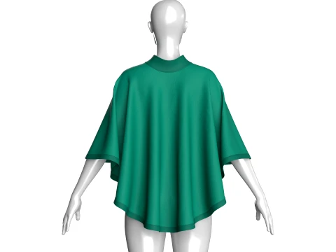 Girls HighLow Poncho 3D Model
