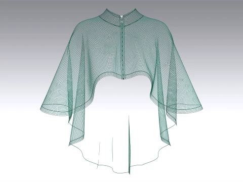 Girls HighLow Poncho 3D Model