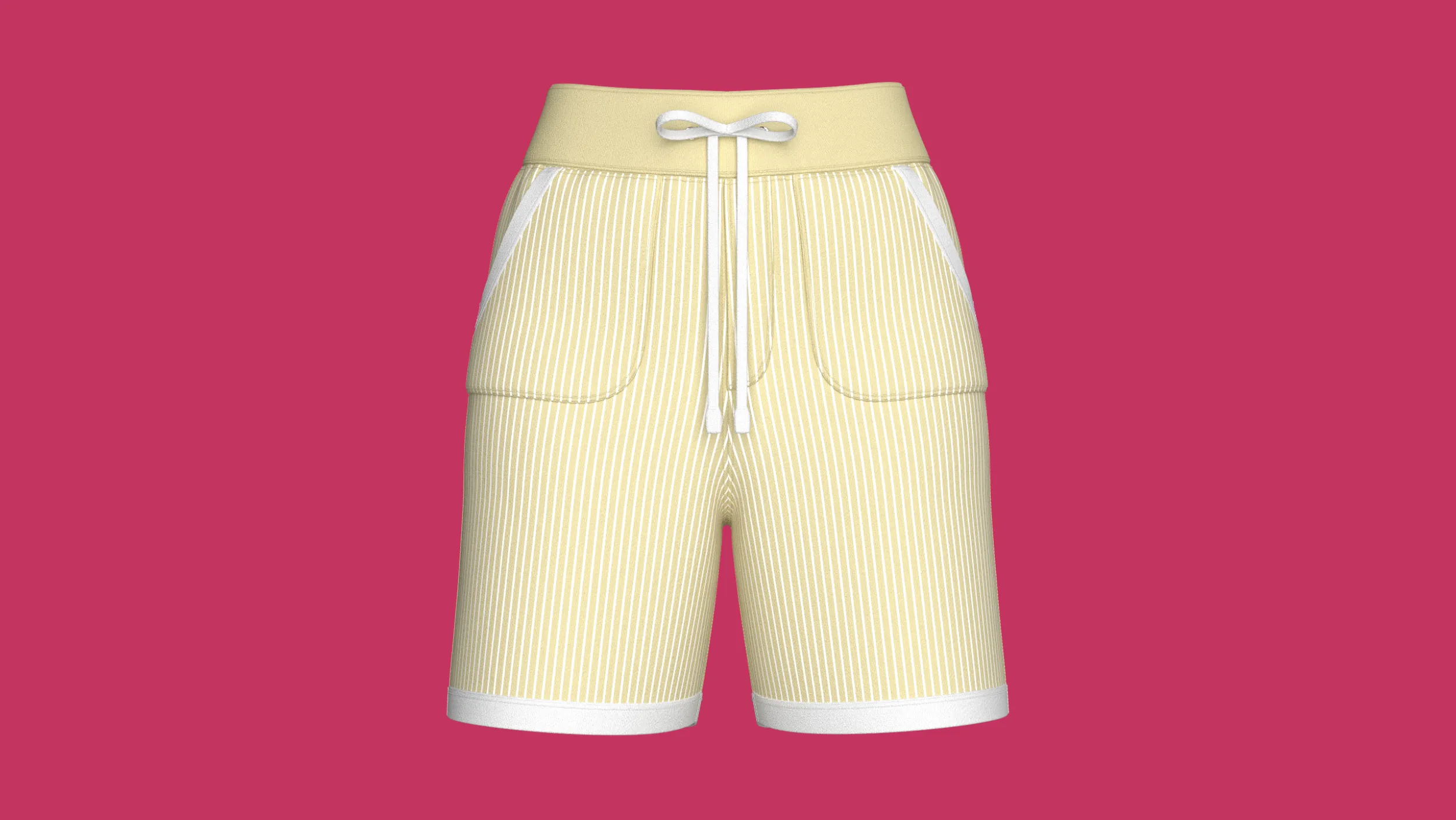 Girls Pin Striped Drawstring Shorts 3D Model .c4d .max .obj .3ds .fbx .stl .blend 