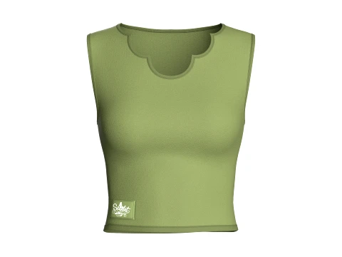 Girls Scallop Neckline Sleeveless Crop Top Modelo 3D