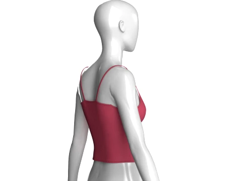 Girls Heart Buckle Crop Top 3D Model