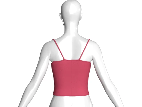 Girls Heart Buckle Crop Top 3D Model