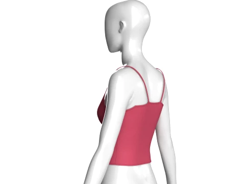 Girls Heart Buckle Crop Top 3D Model