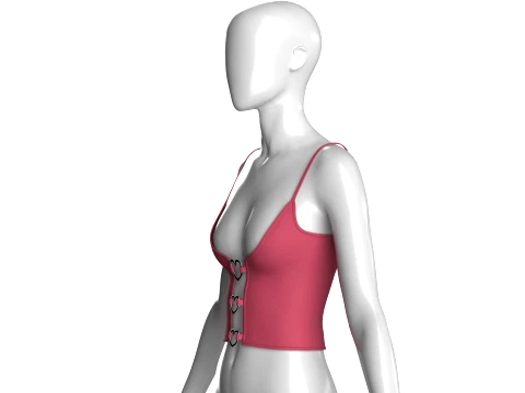 Girls Heart Buckle Crop Top 3D Model
