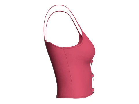 Girls Heart Buckle Crop Top 3D Model