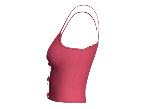 Girls Heart Buckle Crop Top 3D Model