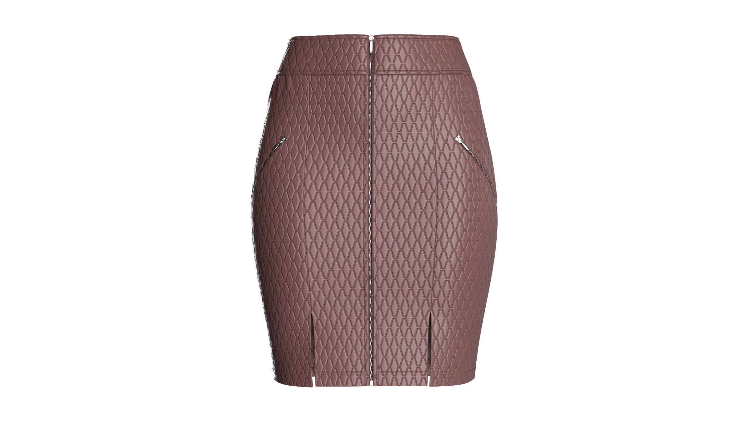 Girls Leather Zip Front Mini Skirt 3D Model .c4d .max .obj .3ds .fbx .stl .blend 