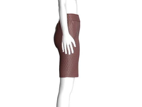 Girls Leather Zip Front Mini Skirt 3D Model