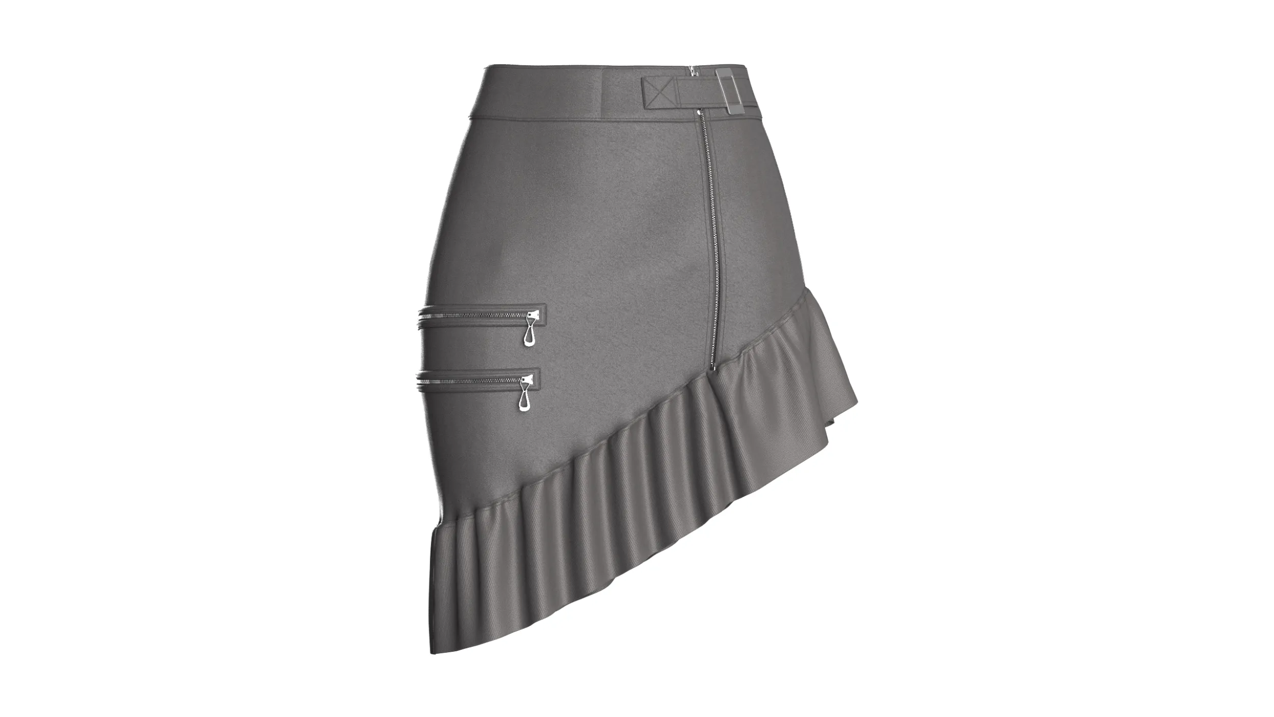 Girls Ruffled-Hem Leather Mini Skirt 3D Model .c4d .max .obj .3ds .fbx .stl .blend 