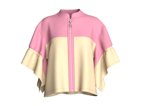 Girls Ruffled Sleeve Jacket Modelo 3D