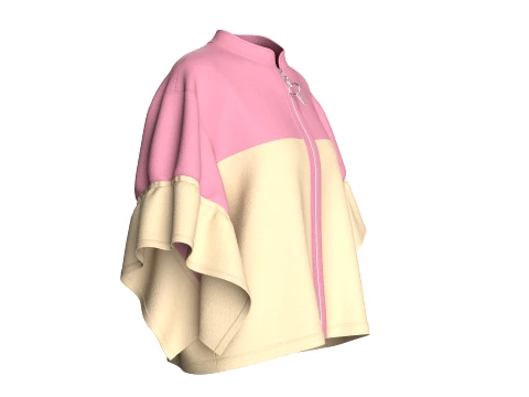 Girls Ruffled Sleeve Jacket 3D Model