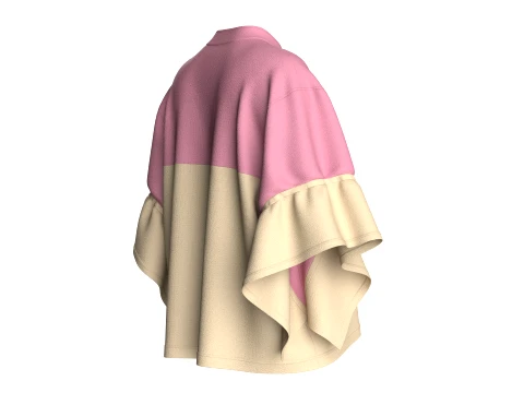 Girls Ruffled Sleeve Jacket 3D Model