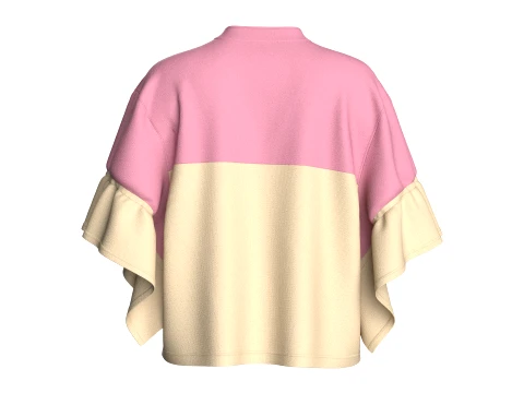 Girls Ruffled Sleeve Jacket 3D Model