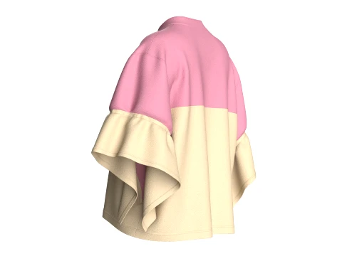 Girls Ruffled Sleeve Jacket 3D Model