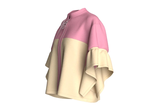 Girls Ruffled Sleeve Jacket 3D Model