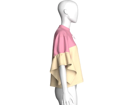 Girls Ruffled Sleeve Jacket 3D Model