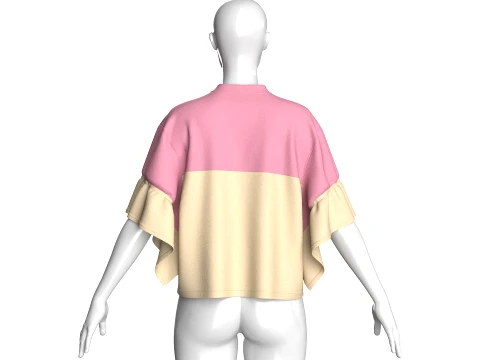 Girls Ruffled Sleeve Jacket 3D Model