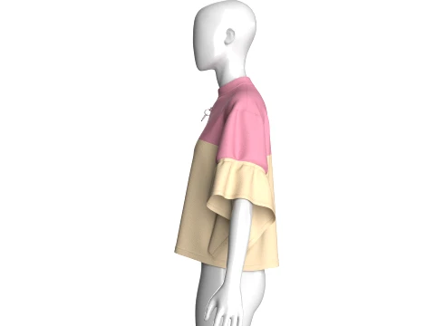 Girls Ruffled Sleeve Jacket 3D Model