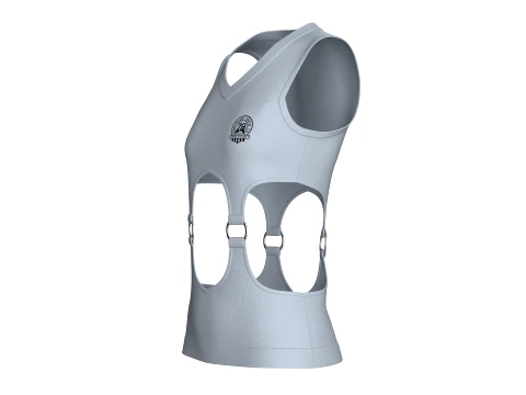 Girls Cutout V-Neck Top With Metal Rings 3D Model