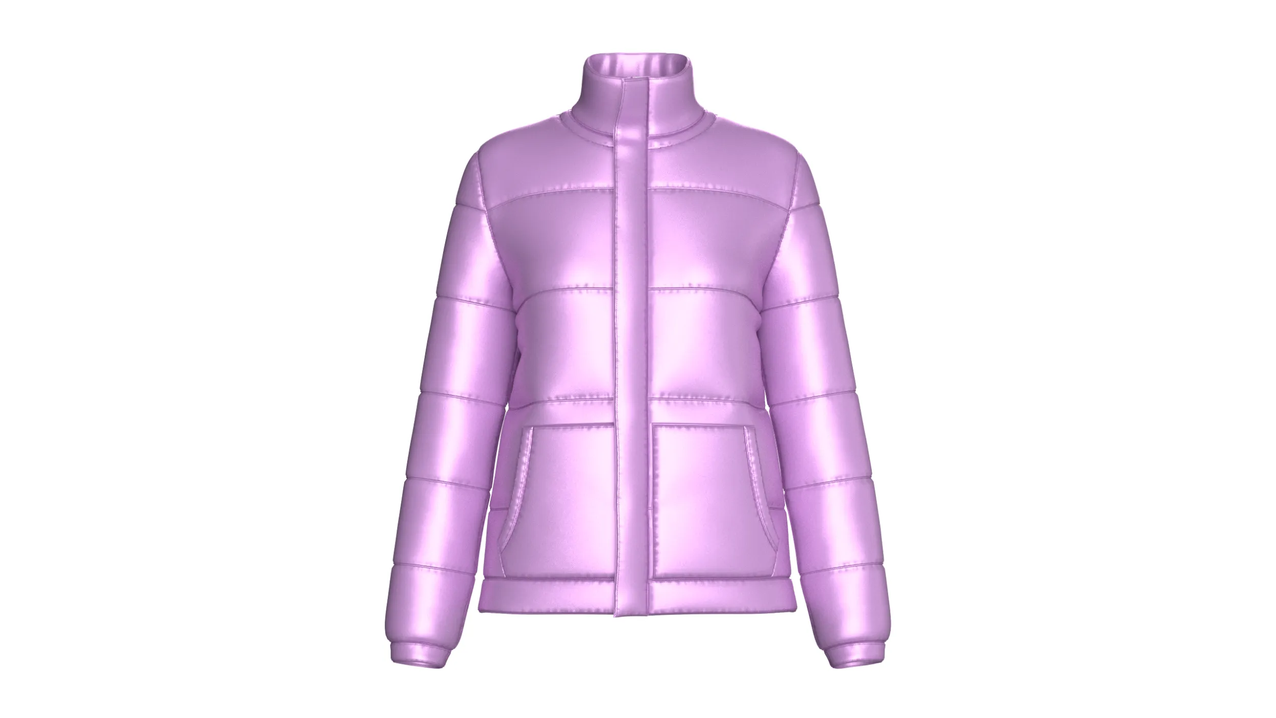 Girls Stand Collar Puffer Jacket 3D Model .c4d .max .obj .3ds .fbx .stl .blend 