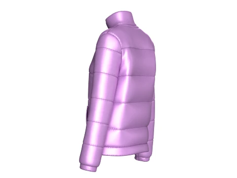 Girls Stand Collar Puffer Jacket 3D Model
